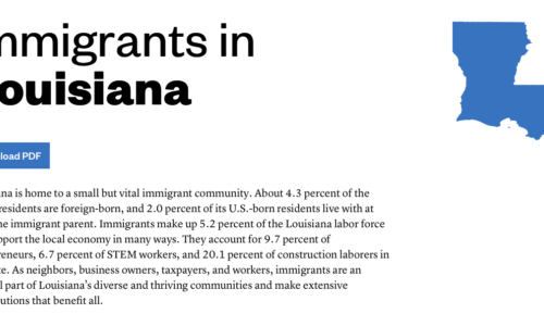 screenshot of Louisiana immigration fact sheet